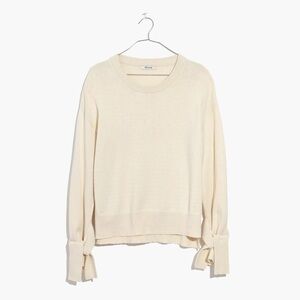 Madewell Tie Cuff Pullover Sweater - Cream